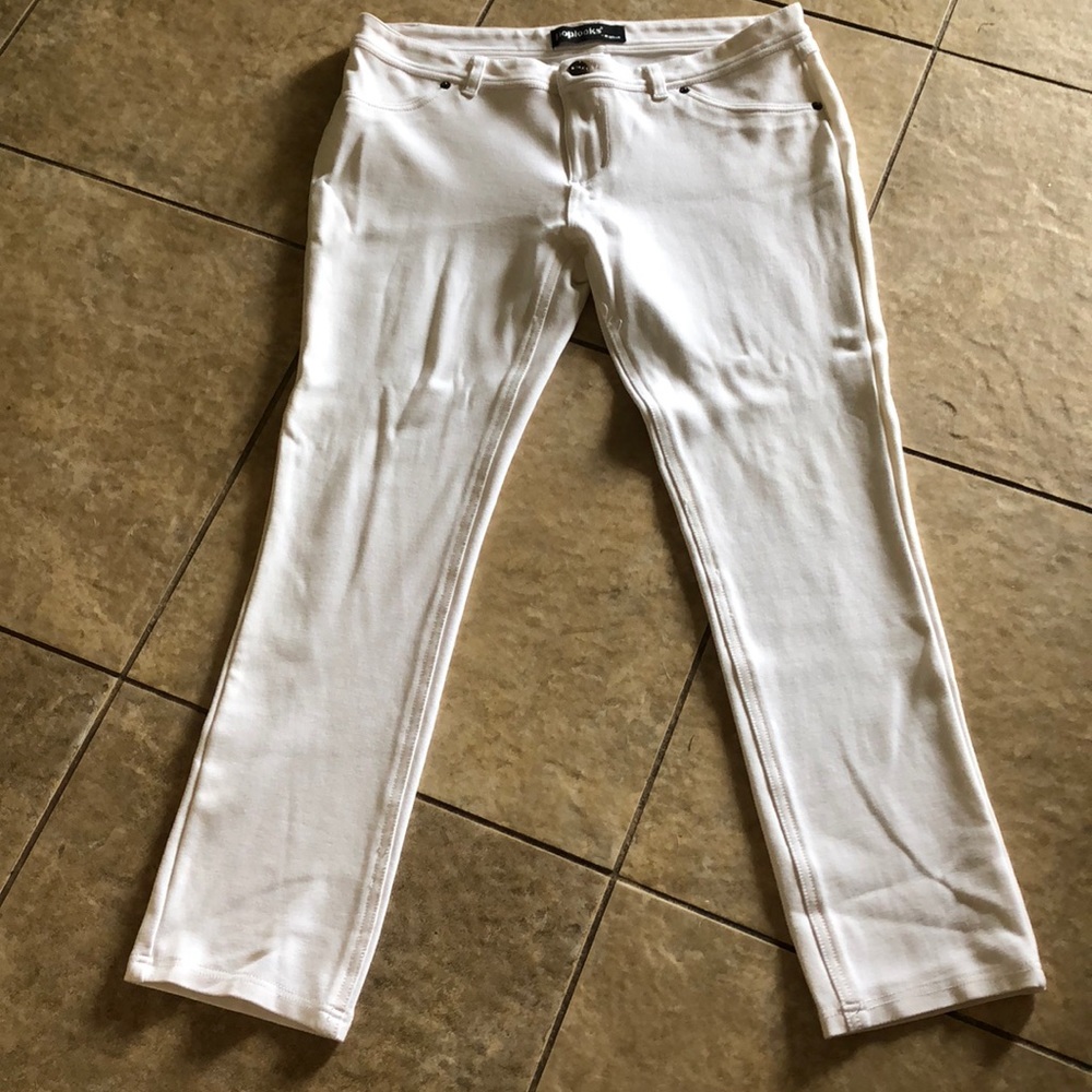 White stretch jogging pants jeans 1X
